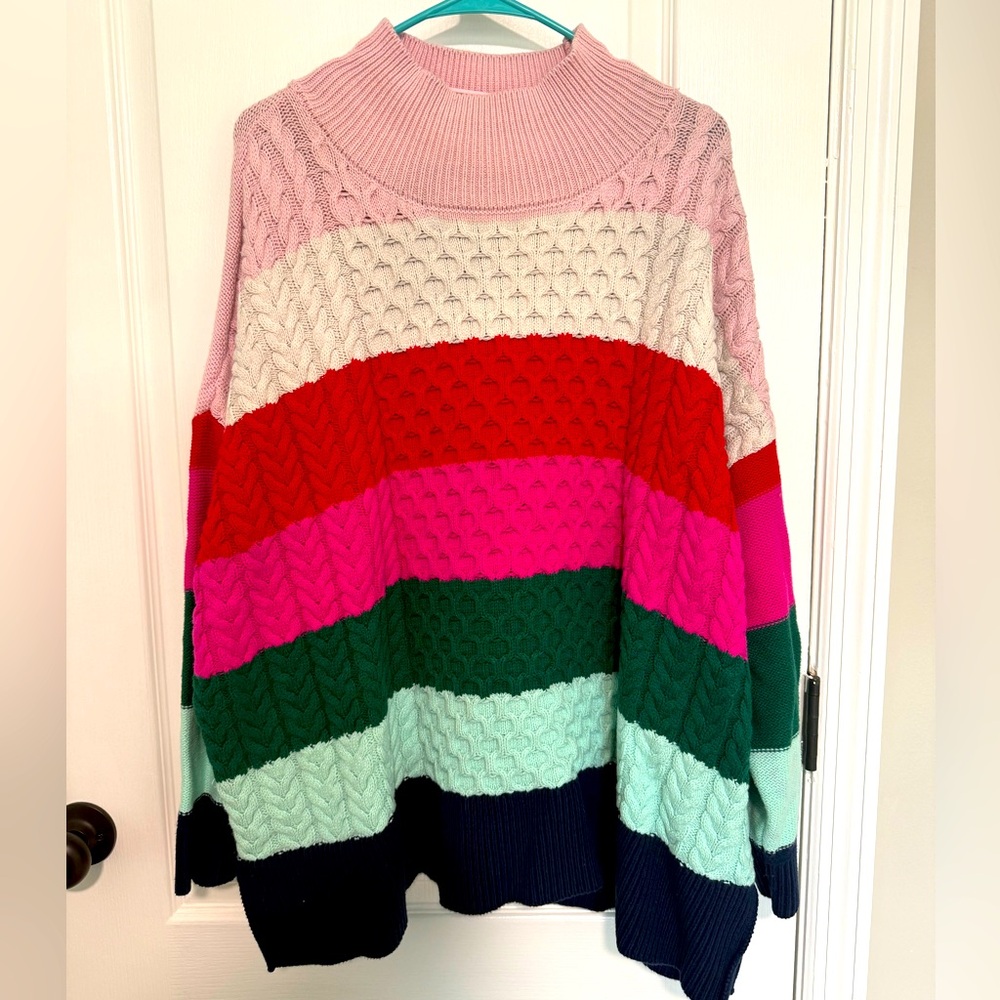 CROWN & IVY colorblock sweater